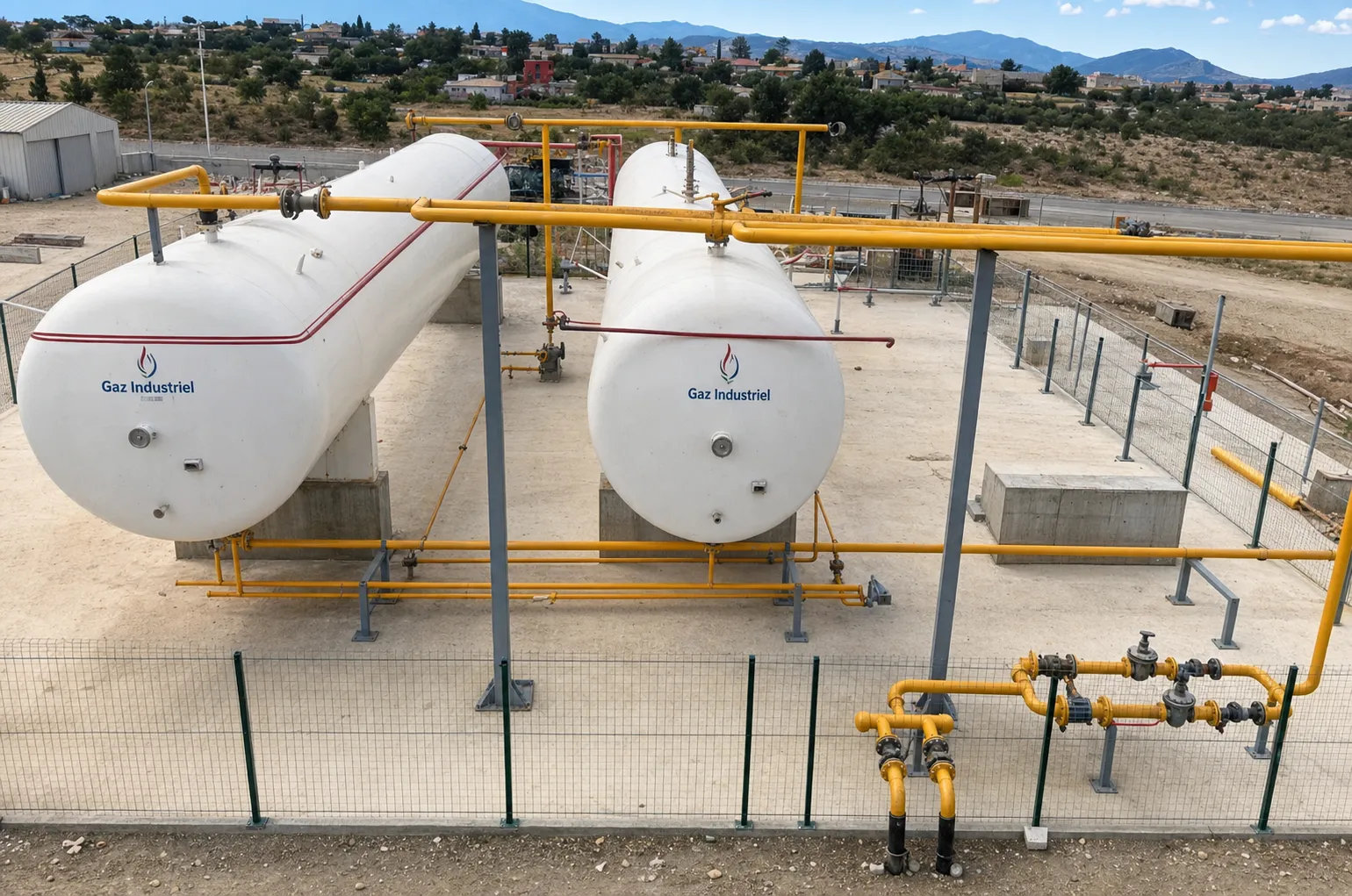 Natural gas storage tanks at a port site in Tangier